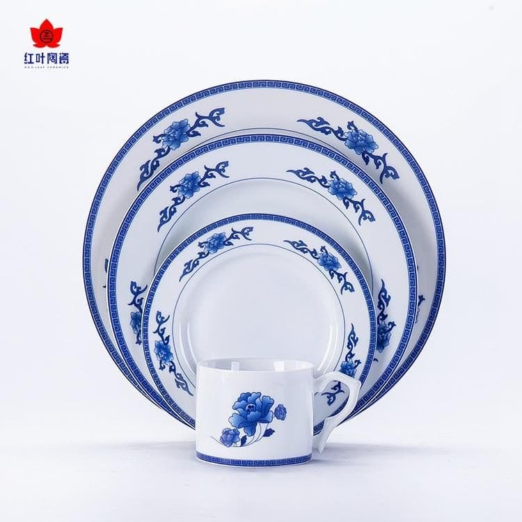 Red Leaf Celadon Charm — a 56-piece Chinese porcelain dinner service